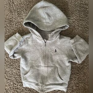 Polo by Ralph Lauren Light Gray Kids Zip-Up Hoodie